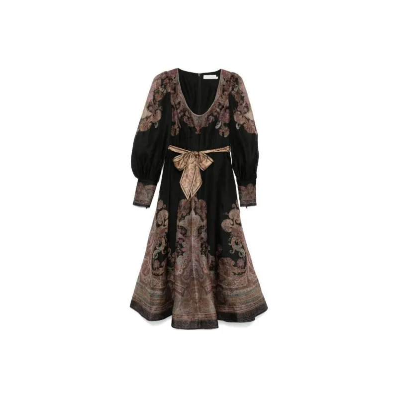 Zimmermann Illustration Structured Balloon Sleeved Maxi Dress-0
