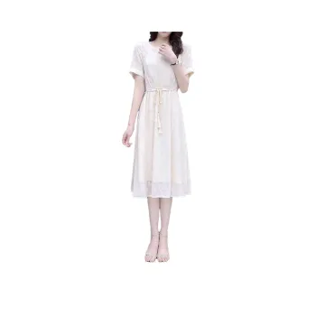 Mapping Short Sleeved Dresses Women's Ecru