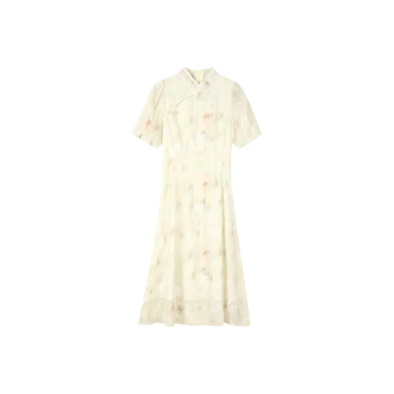 JOSR Short Sleeved Dresses Women's Apricot-0