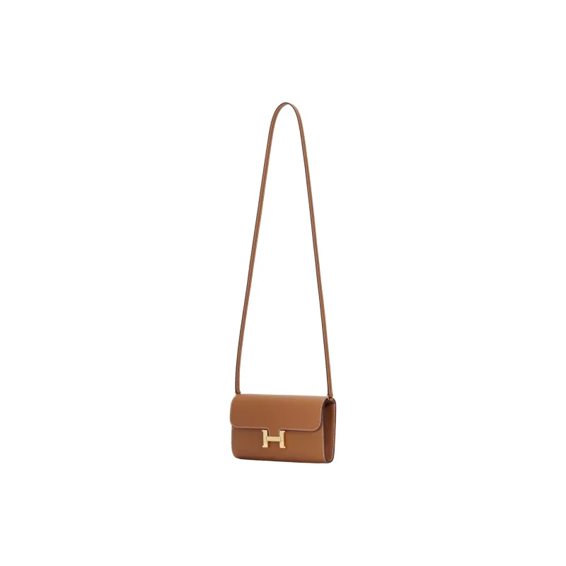 HERMES Constance To Go Epsom Calfskin Wallet, Handheld Shoulder Bag, Crossbody Bag Regular Women's 37 Gold Brown-1