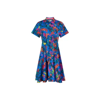 DVF Diane Von Furstenberg Short Sleeved Dresses Women's Blue