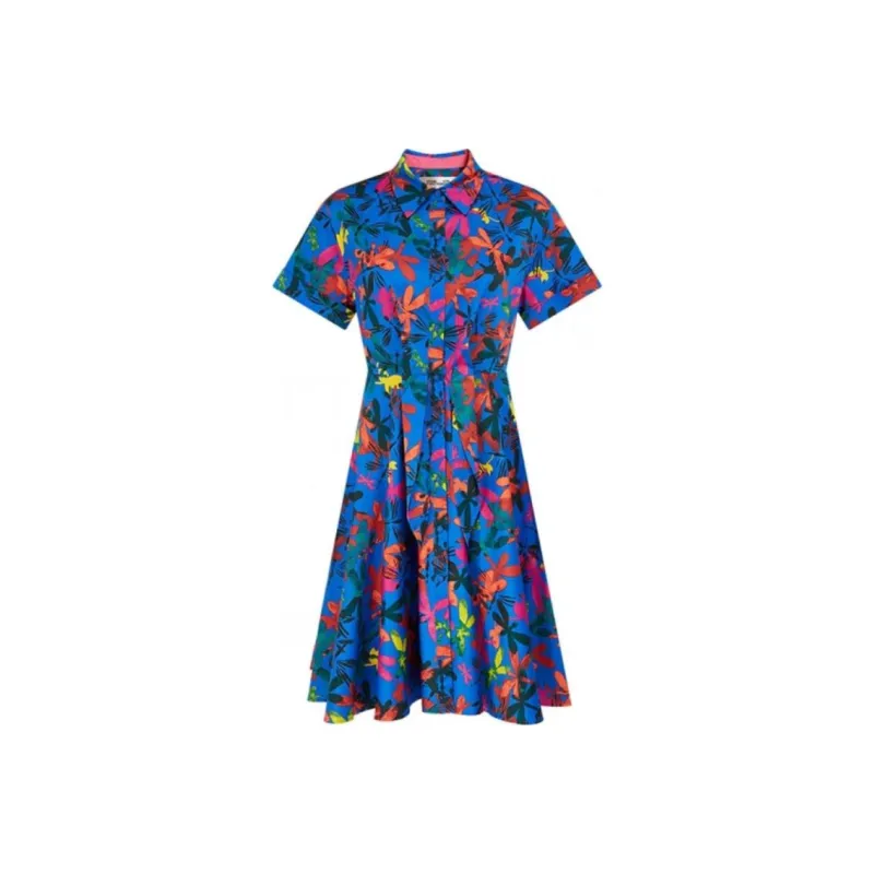 DVF Diane Von Furstenberg Short Sleeved Dresses Women's Blue-0
