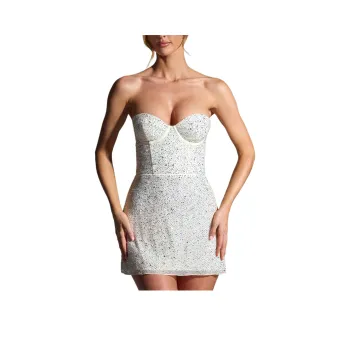 OH POLLY CRYSTELLA Sleeveless Dress Women's White