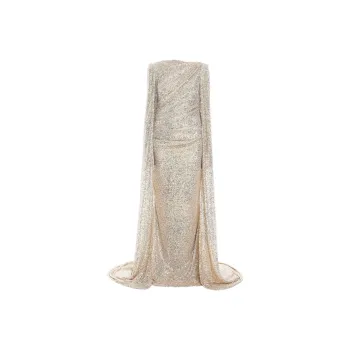 Talbot Runhof Cape-effect Sequim-embellished Gown
