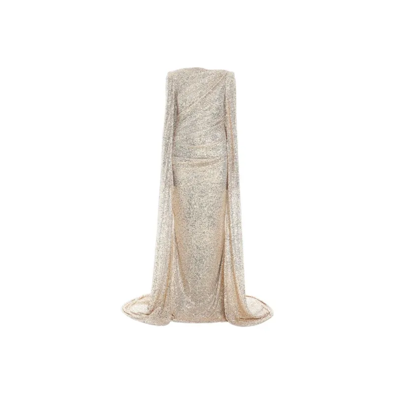 Talbot Runhof Cape-effect Sequim-embellished Gown-0