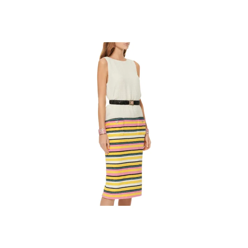 CHANEL 24 New Spring And Summer Arrivals Sleeveless Dress Women's Yellow-0
