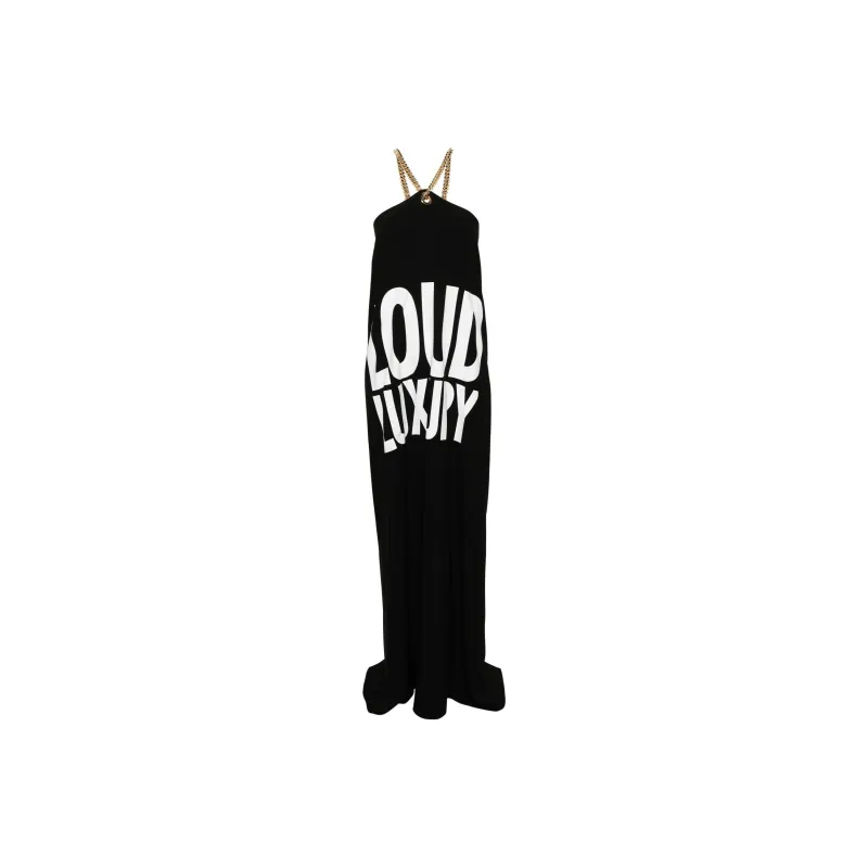 MOSCHINO Loud Luruxy Printed Chain-Halterneck Maxi Dress-0