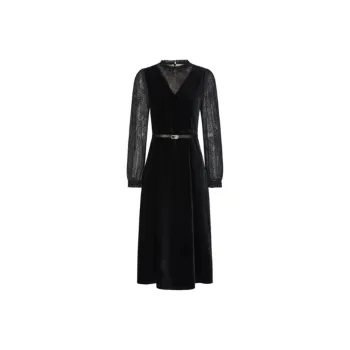 JZ. ANNAKRO Long Sleeved Dresses Women's Plain Black