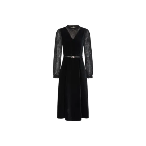 JZ. ANNAKRO Long Sleeved Dresses Women's Plain Black
