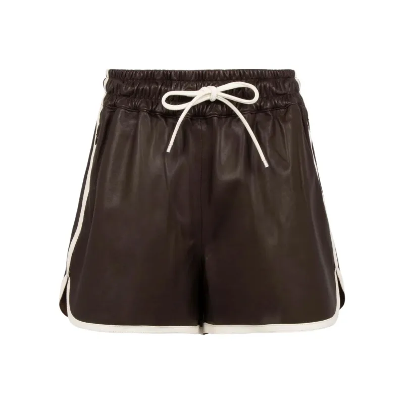 FRAME Leather Shorts-0