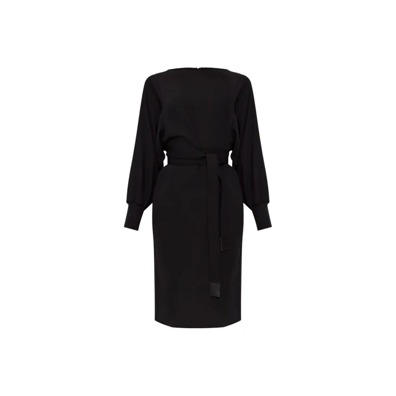 EMPORIO ARMANI Fluid Crêpe Dress With Belt-0
