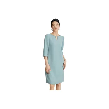 BBLLUUEE Long Sleeved Dress Women's Teal Green