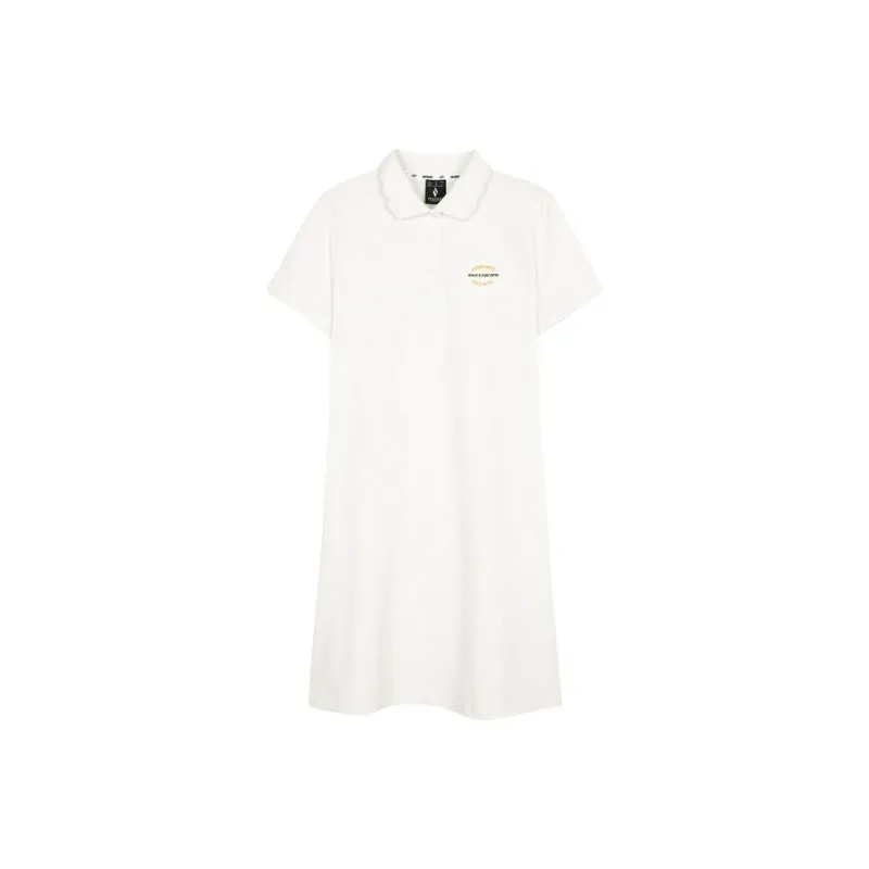 Skechers Short Sleeved Dress Women's Marshmallow White-0
