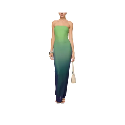 PRINCESS POLLY Sleeveless Dresses Women's BLUE GREEN OMBRE/Blue Green Gradient Color Changing