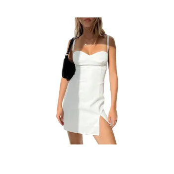 PRINCESS POLLY BRIANA MINI DRESS Slip Dresses Women's White/White