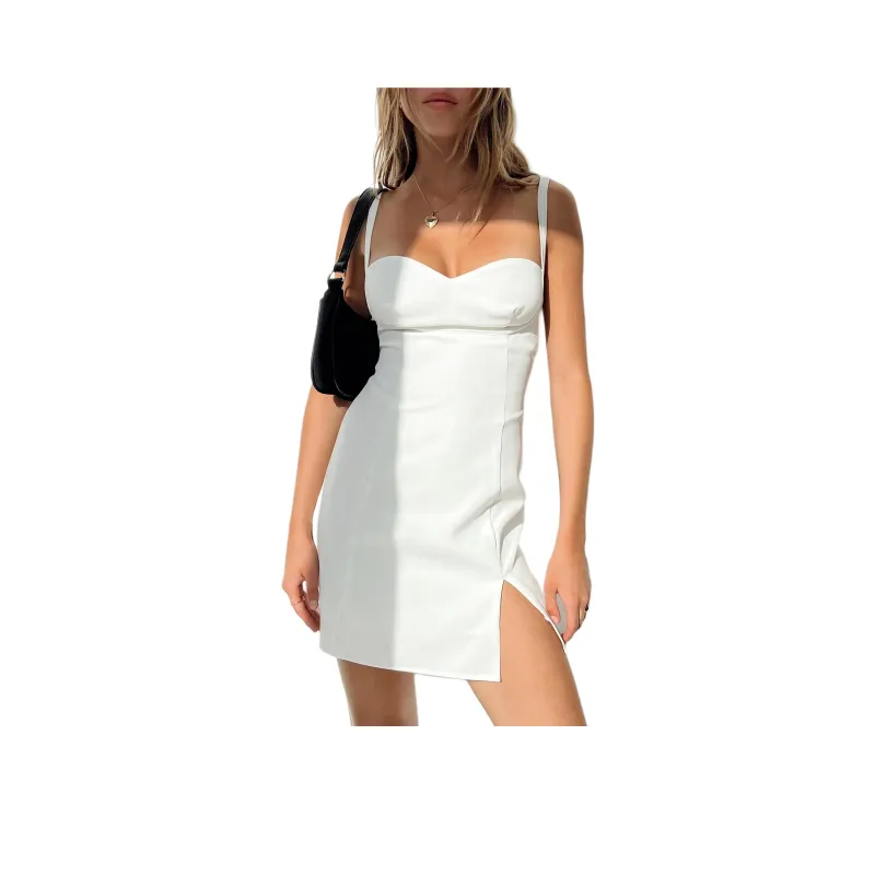 PRINCESS POLLY BRIANA MINI DRESS Slip Dresses Women's White/White-0