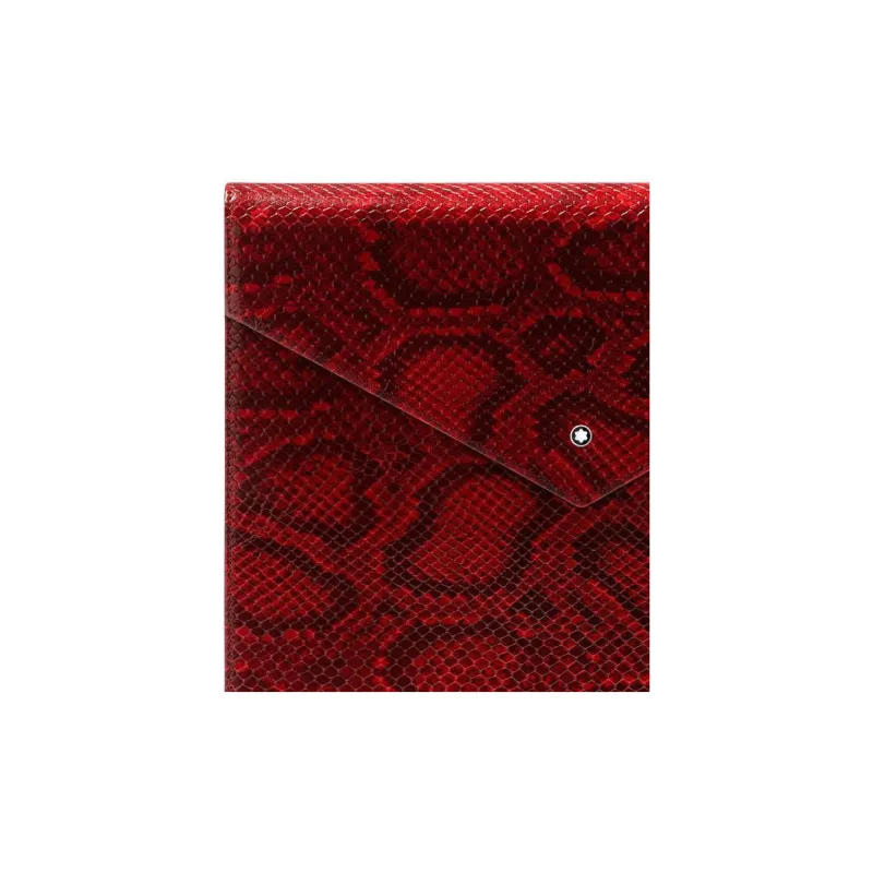MONTBLANC Leather Laptop Case Accessory Unisex Red & Black-2