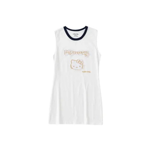 Hello Kitty X MOUSSY Hello Kitty Co-brand Sleeveless Dresses Women's White