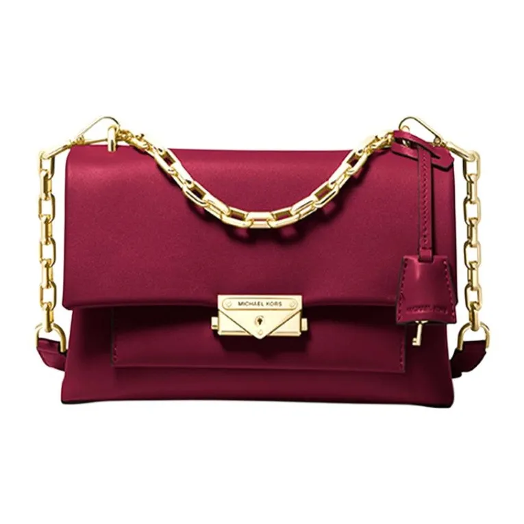 MICHAEL KORS Cece Cow Leather Shoulder Bag Crossbody Bag Medium Size Women's Berry Red-0