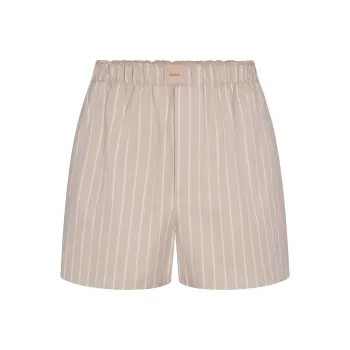 SKIMS Casual Shorts Women's STONE STRIPE/Stone Pattern Brown