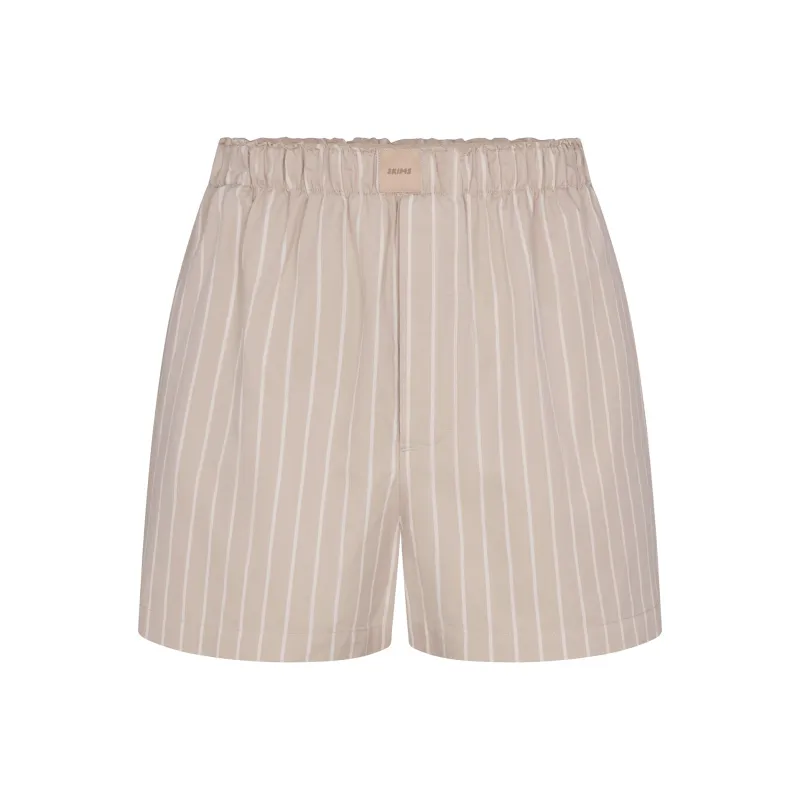 SKIMS Casual Shorts Women's STONE STRIPE/Stone Pattern Brown-0