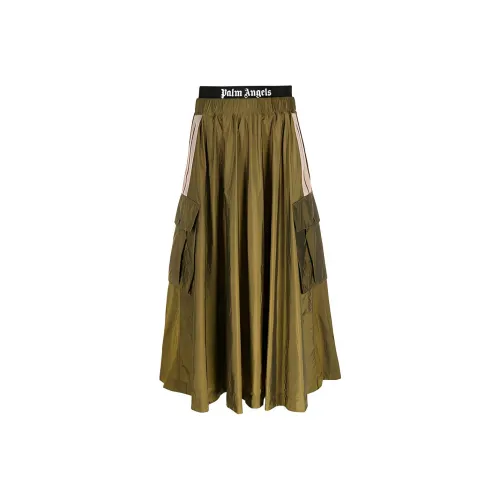 PALM ANGELS Casual Long Skirts Women's Olive Green