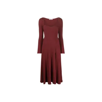 Reformation Long-Sleeved Dresses Women's Burgundy