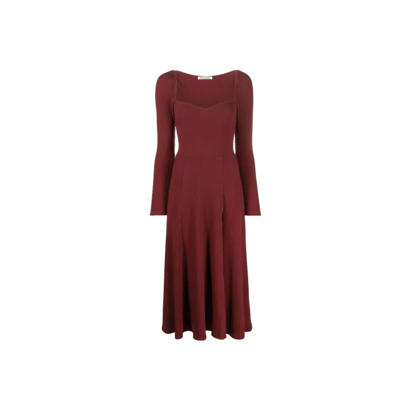Reformation Long-Sleeved Dresses Women's Burgundy-0