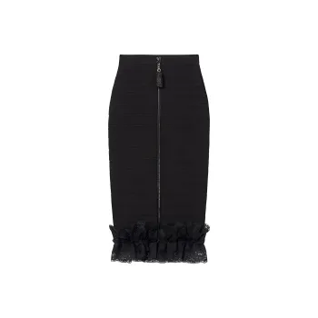 Self portrait Ruffle Knit Midi Skirt