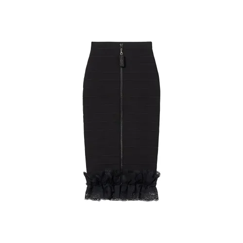 Self portrait Ruffle Knit Midi Skirt