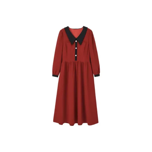 Dme Long Sleeved Dresses Women's Cherry Red