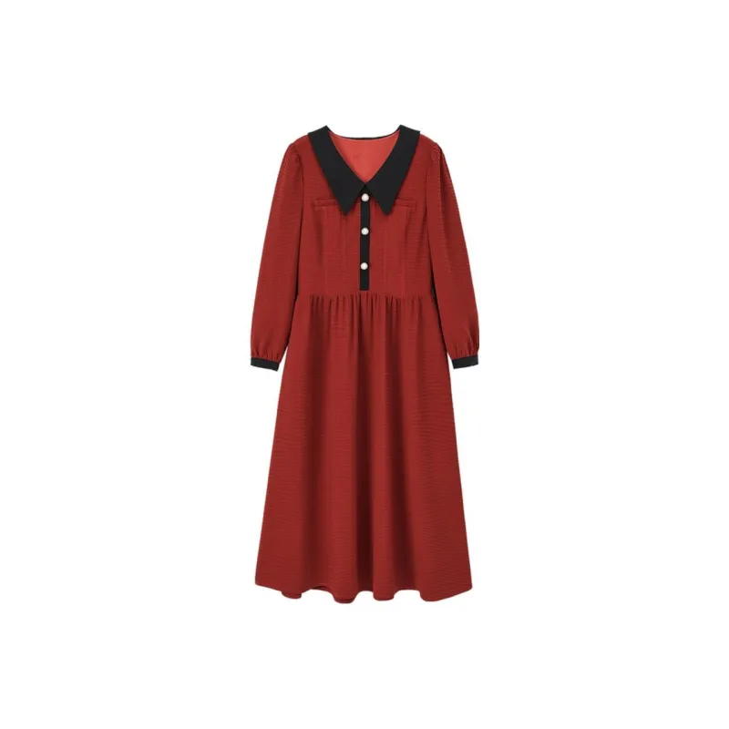 Dme Long Sleeved Dresses Women's Cherry Red-0