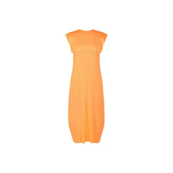 PLEATS PLEASE ISSEY MIYAKE SS24 Sleeveless Dress Women's Neon Orange
