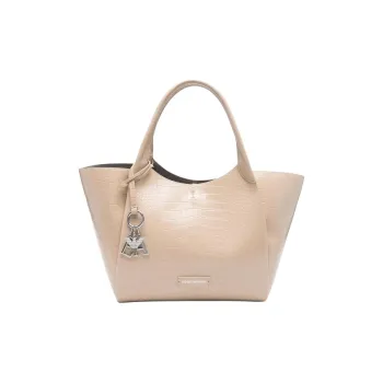 EMPORIO ARMANI Polyurethane Tote Bag, Shopping Bag, Handbag Large Size Women's Beige