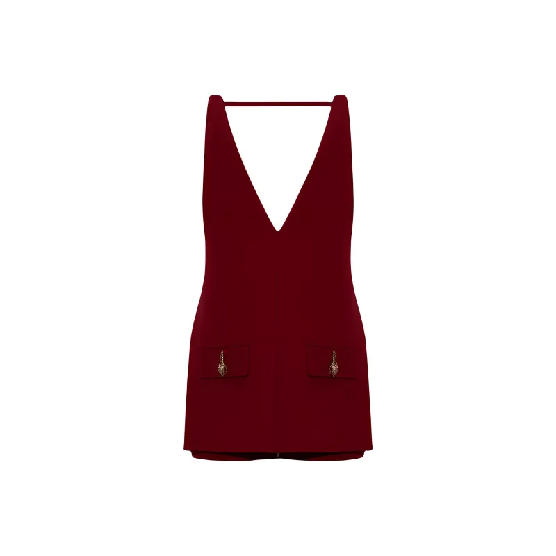 GUCCI V neck Twill Jumpsuit-0