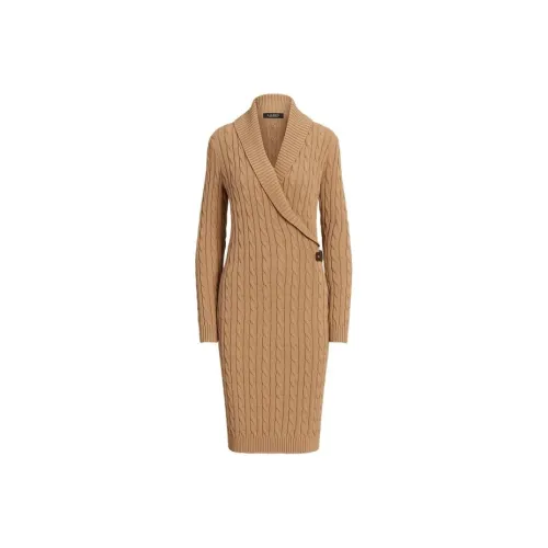 Polo Ralph Lauren FW23 Long-Sleeved Dresses Women's Brown
