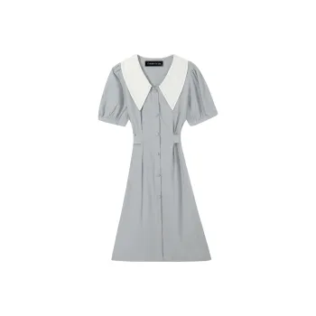 EIDOLON GRAIN Short Sleeved Dress Women's Light Blue