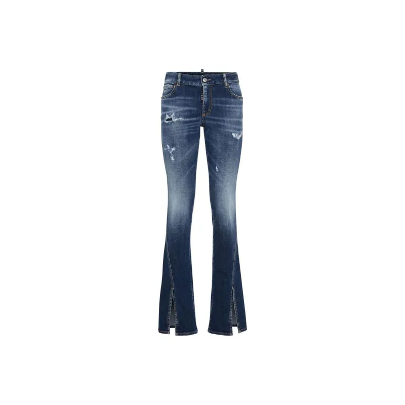 DSQUARED 2 Mid Rise Distressed Flared Jeans-0