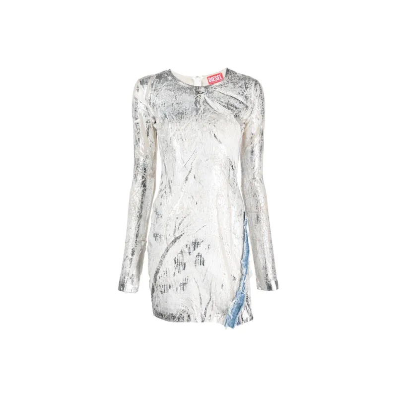 DIESEL Long-Sleeved Dresses Women's White-0