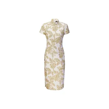 SHANGHAI TANG Floral-jacquard Qipao Dress