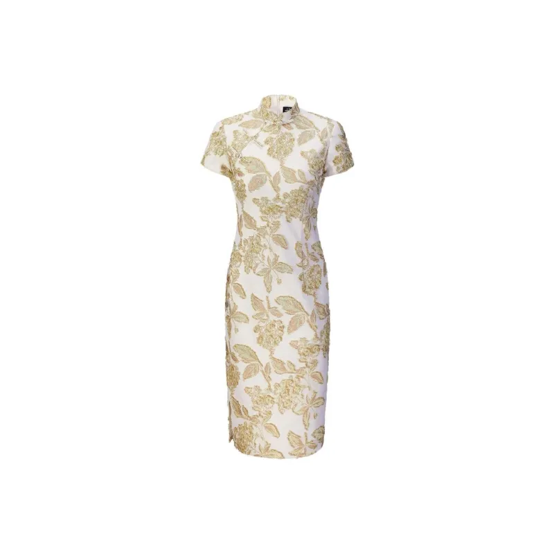 SHANGHAI TANG Floral-jacquard Qipao Dress-0