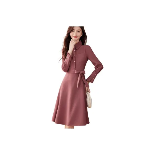 Like The Age Of Water Long Sleeved Dresses Women's Pink