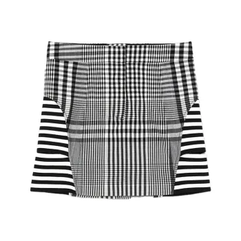 Burberry Leather Short Skirts Women's Black