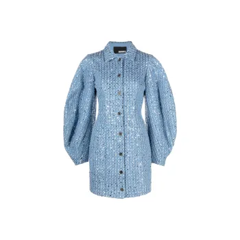 Rotate Long-Sleeved Dresses Women's Blue