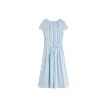 Inman Short Sleeved Dress Women's Light Aqua Blue