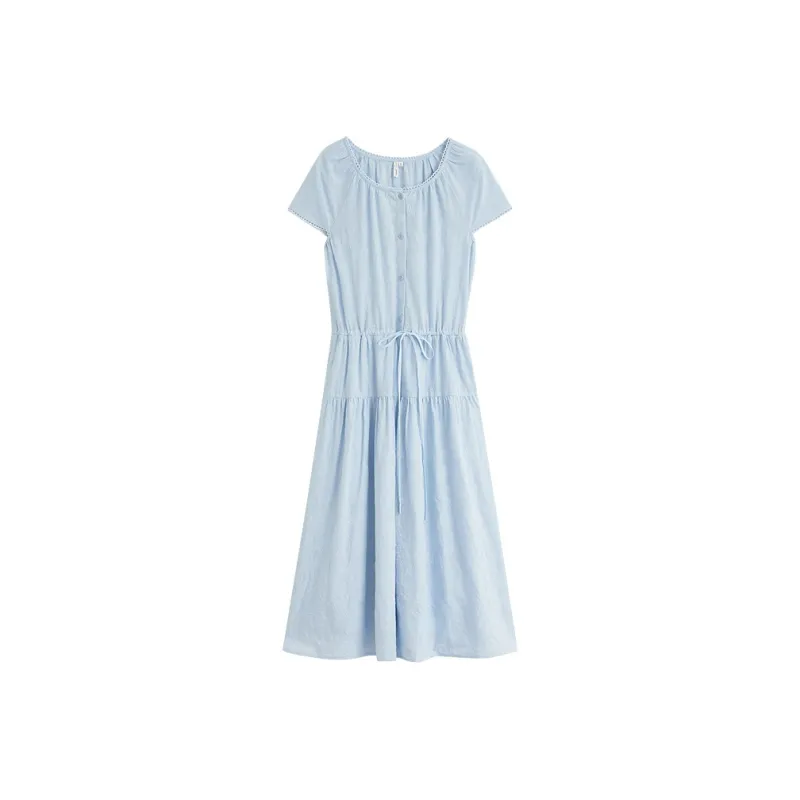 Inman Short Sleeved Dress Women's Light Aqua Blue-0