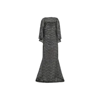 Talbot Runhof Kosha 1 Cape-sleeve Gown
