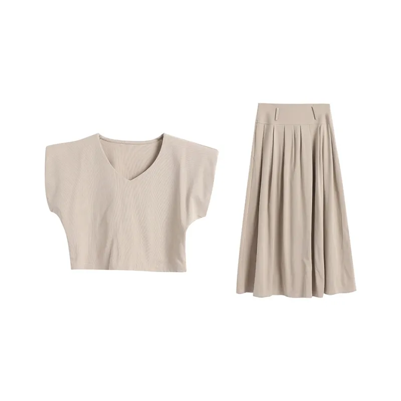 WOWI KCKS Skirt Set Women's Light Khaki-0