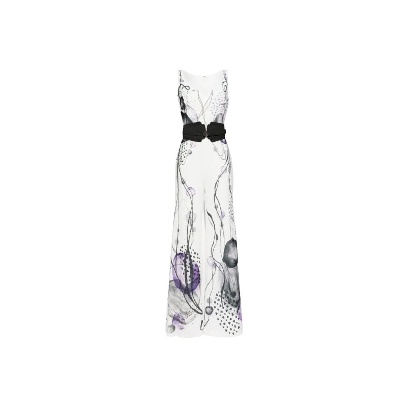 Saiid Kobeisy Canton Violet print Jumpsuit-0