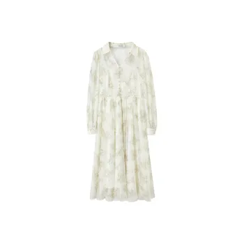 SENTUBILA Long Sleeved Dress Women's Apricot
